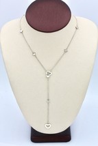 Authentic Tiffany &amp; Co. Heart Link Lariat Necklace Sterling Silver Chain 18&quot; LG - £201.77 GBP