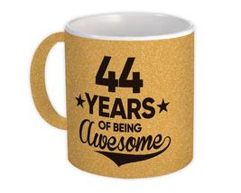 44 Years of Being Awesome : Gift Mug 44th Birthday Baseball Script Happy Cute - £12.81 GBP