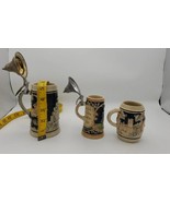 Lot Of 3 Vintage Made In Germany Steins Medieval Renaissance Viking Lidded - €32,21 EUR