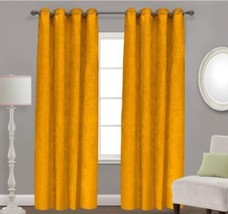Santee Mustard Solid Color Blackout Decorative Curtains Drapes 2 Pcs (110”x84”) - £38.82 GBP