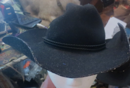 Bradford Western By Resistol Black Premium Wool Felt Cowboy Hat Youth One Size - £14.73 GBP