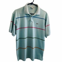 Y2k Lacoste Polo Mens Size 6 Blue Striped Short Sleeve Polo Shirt Crocod... - £16.39 GBP