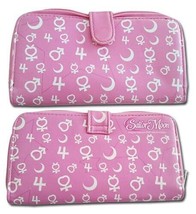 Sailor Moon Pink Long Zipper Wallet W/ White Symbols Anime Licensed New - $23.33