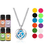 Mother&#39;s Heart  Necklace Essential Oil Diffuser Aromatherapy Gift Set 17... - $27.06 CAD