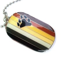 Bear Pride Flag Necklace Stainless Steel Enamel Pendant Lgbtq Gay Lesbian New - $11.95