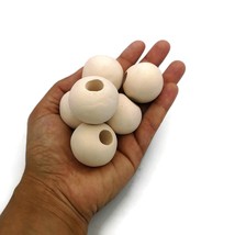 6Pc Handmade Ceramic Bisque Beads Ready To Paint, Large Hole Beads for M... - $27.23