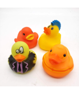 RINCO Rubber Duck 2” Ducky Bath Toy Mohawk Punk Suit Tie Yellow Orange L... - £3.08 GBP