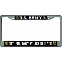 army 18th military police brigade military chrome license plate frame usa made - £23.59 GBP