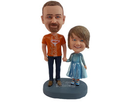 Custom Bobblehead Father and daughter have a princess day wth gourgeous outfit - - £121.79 GBP
