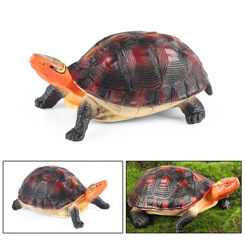 Small Yellow-Margined Box Turtle Plastic Animal Figurine Educational Toy - $9.89+