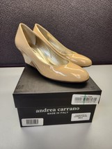 Andrea Carrano Francesca Vernice Nude 39.5 8.5 Made In Italy Wedge Heels - £47.08 GBP