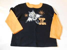 Sunshine Baby Boy&#39;s Long Sleeve T Shirt Black Orange Size Variations Trick or Tr - £10.34 GBP