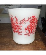 Vintage Original DAVY CROCKETT Fire King Oven Ware Flare Mug Milkglass  - $28.04 CAD