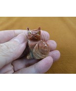 Y-CAT-41) Red KITTY CAT gemstone figurine love cats SOAPSTONE PERU effigy - $163.26 MXN
