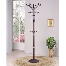 Wood and Metal Coat Rack Hat Stand with Hooks on Top and Middle - $3,412.91 MXN