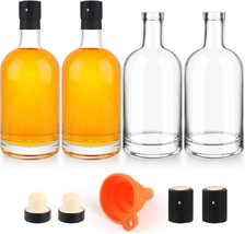 4 Pack 25Oz Clear Glass Bottles With Cork Lids And Pvc Shrink, Beverages - $792.69 MXN