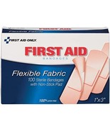 First Aid Only Fabric Bandages, 1&quot; x 3&quot;, Box Of 100 - $22.31