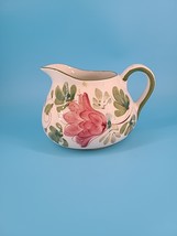 Hand Painted Ceramic Pitcher w Handle Pink Mauve Floral Design Portugal ... - €6,65 EUR