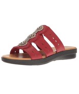 Easy Street Womens 11 M Red Nori Faux Leather Embellished Flat Sandals N... - $29.39