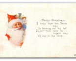 Gentle Santa Claus Merry Chirstmas Poem w Toys UNP DB Postcard P25 - $4.42