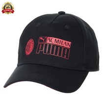 PUMA ORIGINAL AC MILAN FOOTBALL CORE BASEBALL CAP COTTON CAP UNISEX BLACK - $35.45
