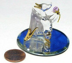 Glass Baron Blown Glass Dragon Miniature Sniffy Clear/Gold Overlay S2 581L ZBT - £19.57 GBP