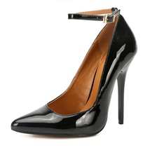 Plus Size 40-48 Women Extreme High Heels 13cm Ankle Strap Sexy Thin Heel Fetish  - £61.52 GBP