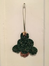 Vintage Fabric Rosette Christmas Tree Christmas Ornament - £3.79 GBP