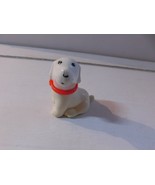 White dog -  plastic toy where the head turns  2.5&quot; high  Yellower than ... - $5.93