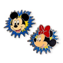 Mickey Mouse and Minnie Mouse Disney Pins: Blue Starburst - £15.65 GBP