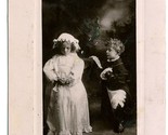 To My Dear Valentine Real Photo Postcard 1908 Davidson Bros 9083 Boy &amp; Girl - $24.72