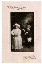 To My Dear Valentine Real Photo Postcard 1908 Davidson Bros 9083 Boy &amp; Girl - £19.58 GBP