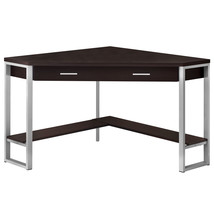 42 Inch Dark Brown and Silver Corner Computer Desk - $11,323.60 MXN