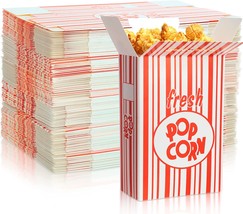 Hotop 200 Pcs. Paper Popcorn Bags Close Top Popcorn Boxes Container 6 X 4, Red. - £42.34 GBP