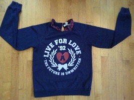 Forever 21 Girls Collard  Navy Blue Shirt Size small - $11.62