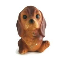 Dachshund  Figure Dog Puppy Figurine Ceramic Brown Kitsch Vintage Ceramic Hound - £10.57 GBP
