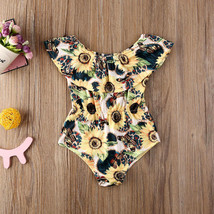 NEW Girls Sunflower Ruffle Swimsuit Bathing Suit 2T 3T 4T 5T 6 - $8.79