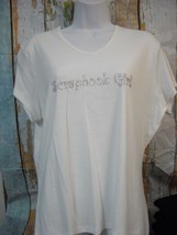 SCRAPBOOK GIRL Large White V Neck Shirt - SCRAPBOOKING - CRAFTS - RARE - £19.97 GBP