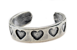 Sterling Silver Toe Ring 925 Heart Adjustable NEW #40 - £9.54 GBP