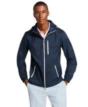 Brooks Brothers Men&#39;s Navy Blue Contrast Zip Windbreaker Jacket Large L ... - £91.89 GBP