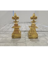 NWOT Gold Painted Fleur De Lis Top Design Bookends Elegant Charm French ... - $29.99
