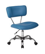 Vista Modern Task Chair - Blue Faux Leather with Padded Comfort - $185.55
