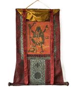 KALI MAHAKALI GODDESS HAND-PAINTED THANGKA WITH SILK BROCADE HINDU BUDDH... - $2,986.35 MXN