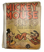 Mickey Mouse and Pluto the Racer #1128 Big Little Book Whitman 1936 Poor Conditi - £14.13 GBP