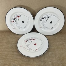 American Atelier Casino Royale 5367 Set of 3 Royal Flush Luncheon Dessert Plates - £3.89 GBP
