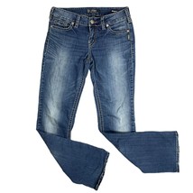 Silver Suki Super Stretch Denim Jeans 30 Med Wash Straight Mid Rise Button Zip - £36.48 GBP