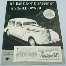 1936 Print Ad The Pontiac De Luxe Six Four Door Sedan Made in Pontiac,MI - $17.81