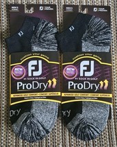 Footjoy Men&#39;s ProDry Golf Socks Low Cut Black Size 7-12 (2) Pairs New Wi... - $27.71