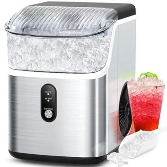 Nugget Ice Makers Countertop, Soft Chewable Crushed Ice Maker Machine, P... - £318.66 GBP