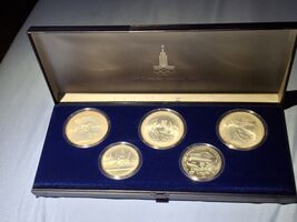 1978 RUSSIA USSR UNC SILVER SET (5) - 1980 MOSCOW OLYMPICS - SERIES II -... - $399.95